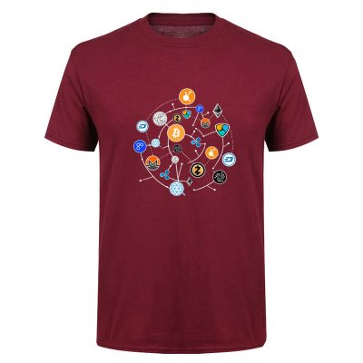 Cryptocurrency T-shirt Bitcoin Altcoins burgundy