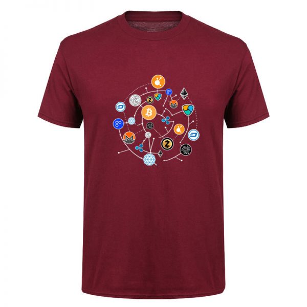 Cryptocurrency T-shirt Bitcoin Altcoins burgundy