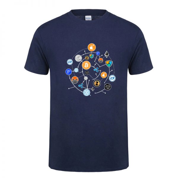 Cryptocurrency T-shirt Bitcoin Altcoins oxford blue