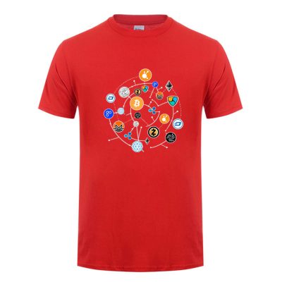 Cryptocurrency T-shirt Bitcoin Altcoins red